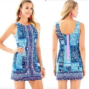Lilly Pulitzer Mila Shift Dress Blue & Pink
